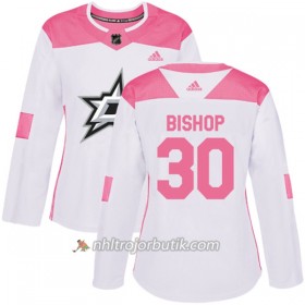 Dame Ishockey Dallas Stars Tröja Ben Bishop 30 Adidas 2017-2018 Vit Rosa Fashion Authentic